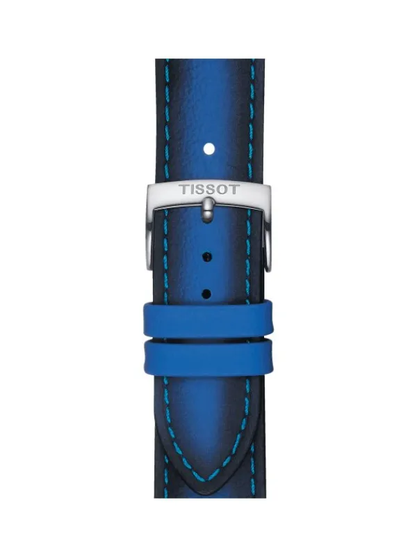 TISSOT Uhrenarmbänder-Original Lederarmband blau Bandanstoß 20 mm T85.2.0.46.840