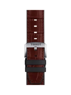TISSOT Uhrenarmbänder-Original Lederarmband mit Kautschukelementen braun Bandanstoß 22 mm T85.2.0.46.767