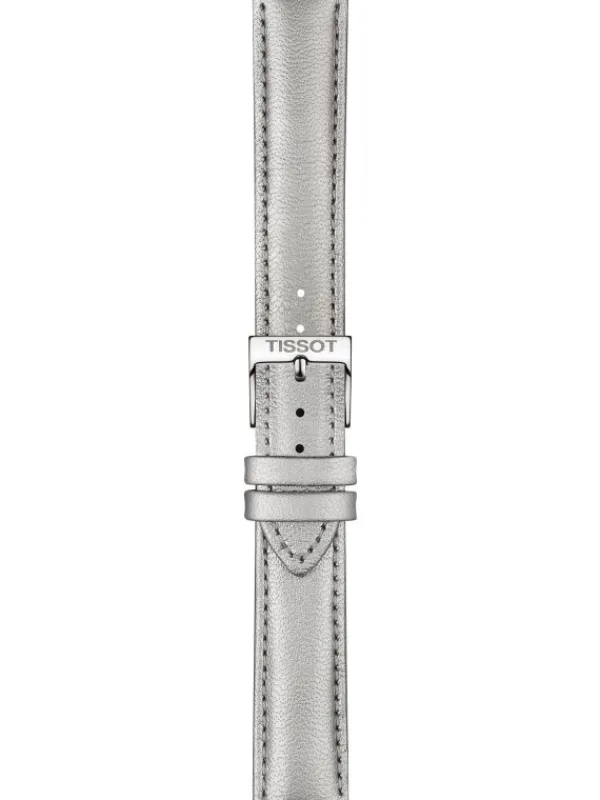 TISSOT Uhrenarmbänder-Original Lederarmband grau Bandanstoß 16 mm T85.2.047.129