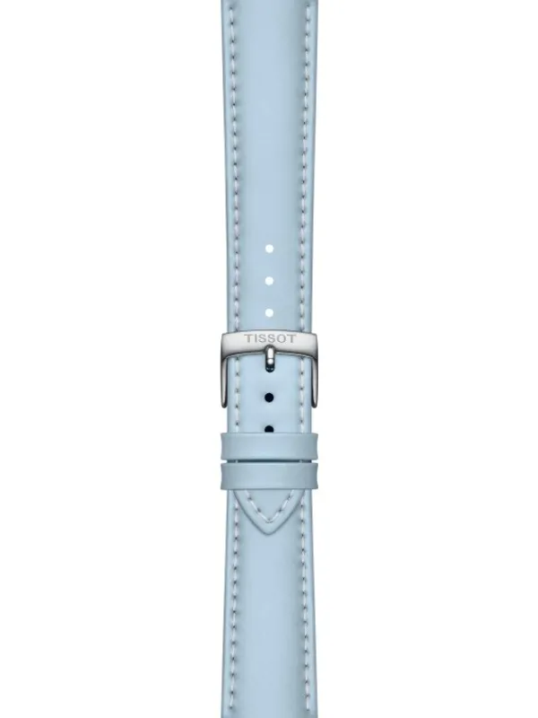 TISSOT Uhrenarmbänder-Original Lederarmband blau Bandanstoß 18 mm T85.2.048.148