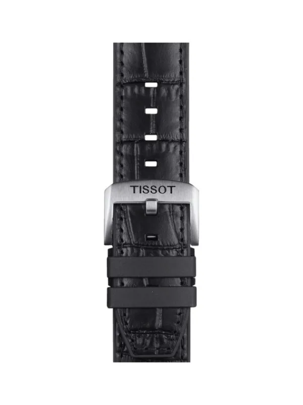 TISSOT Uhrenarmbänder-Original Lederarmband mit Kautschukelementen schwarz Bandanstoß 22 mm T85.2.0.46.761