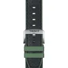 TISSOT Uhrenarmbänder-Original Lederarmband mit Kautschukelementen schwarz/grün Bandanstoß 22 mm T85.2.0.46.787