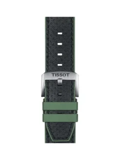TISSOT Uhrenarmbänder-Original Lederarmband mit Kautschukelementen schwarz/grün Bandanstoß 22 mm T85.2.0.46.787