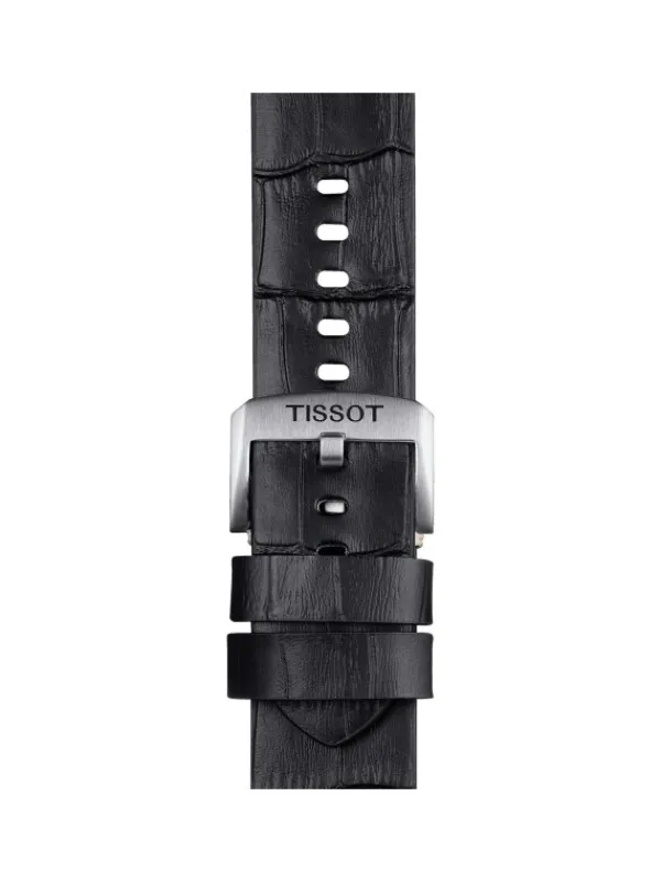 TISSOT Uhrenarmbänder-Original Lederarmband schwarz Bandanstoß 22 mm T85.2.0.46.775