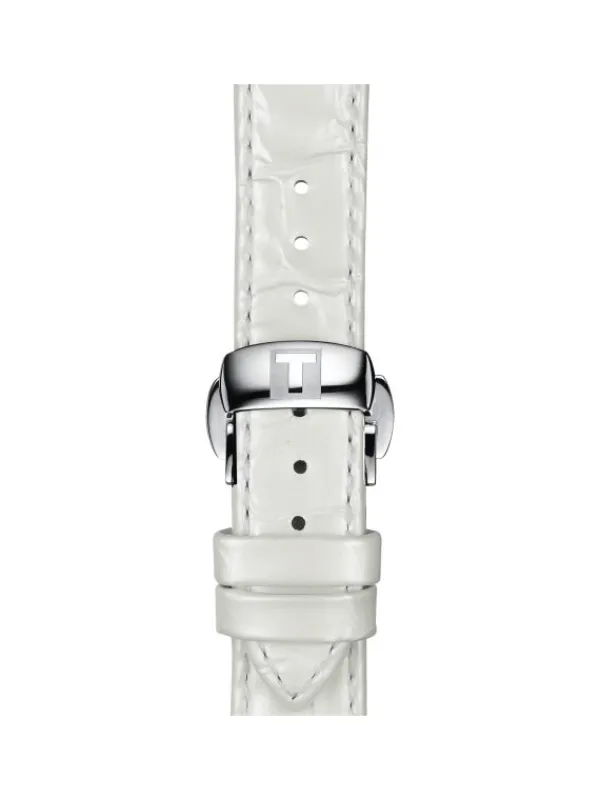 TISSOT Uhrenarmbänder-Original Lederarmband weiß Bandanstoß 16 mm T85.2.0.36.795