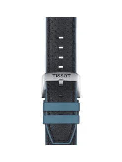 TISSOT Uhrenarmbänder-Original Lederarmband mit Kautschukelementen schwarz/blau Bandanstoß 22 mm T85.2.0.46.785