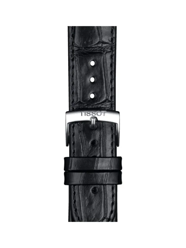 TISSOT Uhrenarmbänder-Original Lederarmband schwarz Bandanstoß 20 mm T85.2.0.43.012