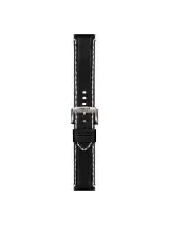 TISSOT Uhrenarmbänder-Original Lederarmband schwarz Bandanstoß 22 mm T85.2.0.44.982