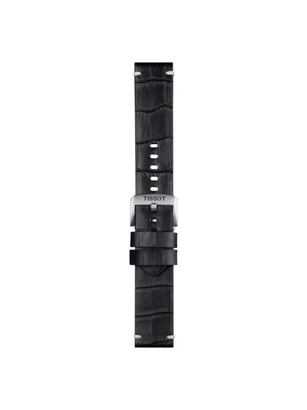 TISSOT Uhrenarmbänder-Original Lederarmband schwarz Bandanstoß 22 mm T85.2.0.46.775