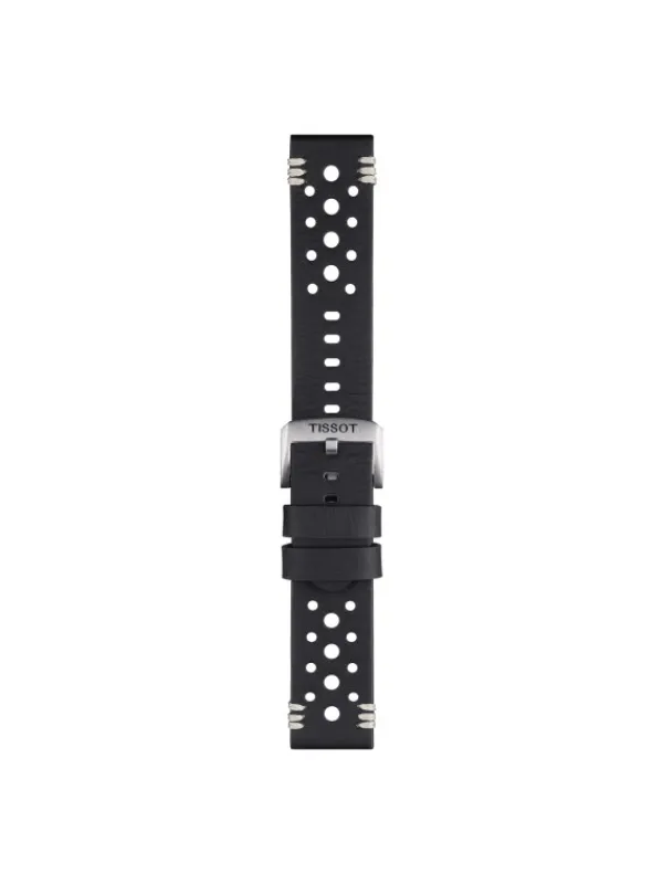 TISSOT Uhrenarmbänder-Original Lederarmband schwarz Bandanstoß 22 mm T85.2.0.46.810