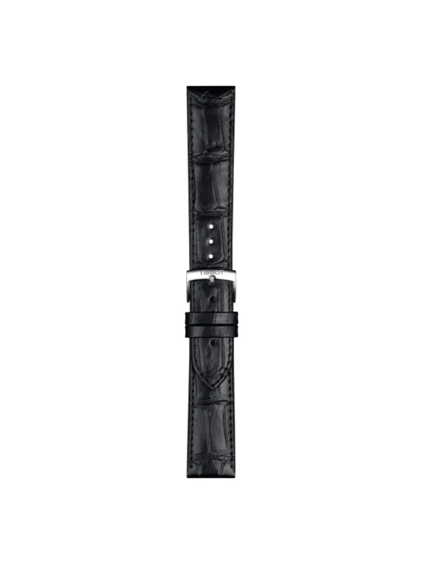 TISSOT Uhrenarmbänder-Original Lederarmband schwarz Bandanstoß 20 mm T85.2.0.43.012
