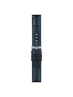 TISSOT Uhrenarmbänder-Original Lederarmband mit Kautschukelementen blau Bandanstoß 22 mm T85.2.0.46.765