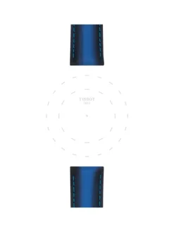 TISSOT Uhrenarmbänder-Original Lederarmband blau Bandanstoß 20 mm T85.2.0.46.840
