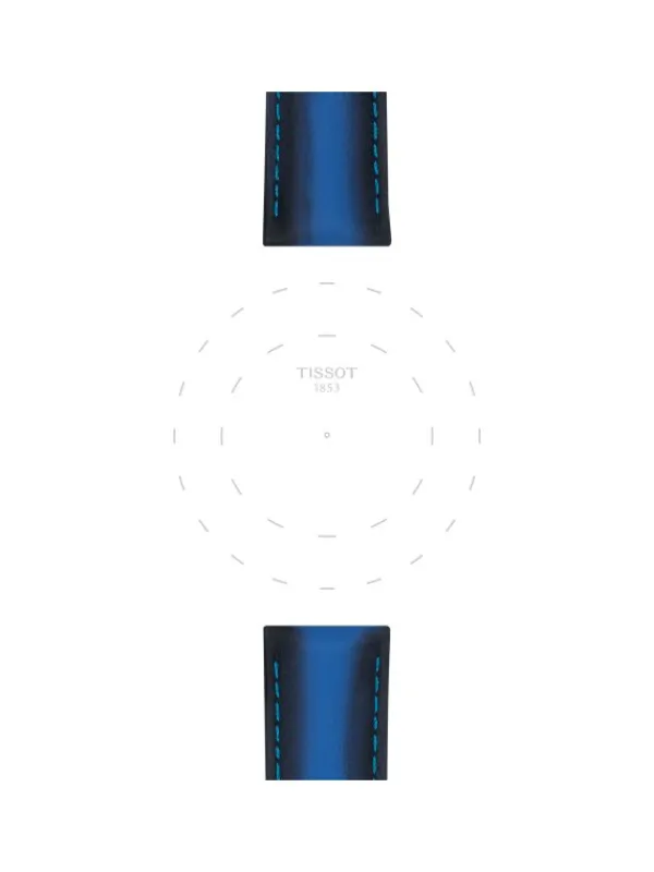 TISSOT Uhrenarmbänder-Original Lederarmband blau Bandanstoß 20 mm T85.2.0.46.840