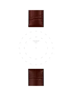 TISSOT Uhrenarmbänder-Original Lederarmband mit Kautschukelementen braun Bandanstoß 22 mm T85.2.0.46.767