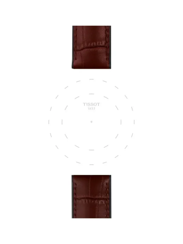 TISSOT Uhrenarmbänder-Original Lederarmband mit Kautschukelementen braun Bandanstoß 22 mm T85.2.0.46.767