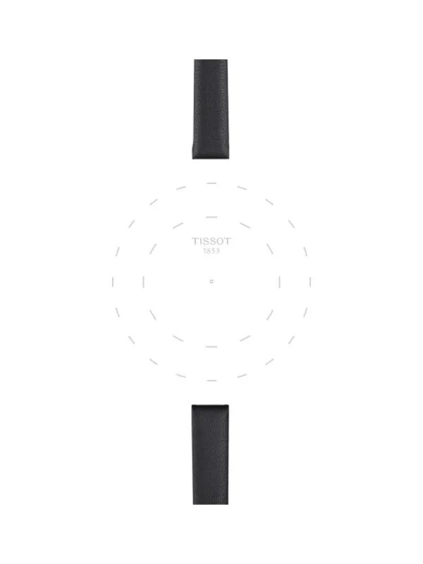 TISSOT Uhrenarmbänder-Original Lederarmband schwarz Bandanstoß 09 mm T85.2.0.43.159