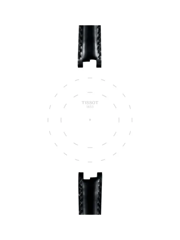 TISSOT Uhrenarmbänder-Original Lederarmband schwarz Bandanstoß 12 mm T85.2.0.36.538