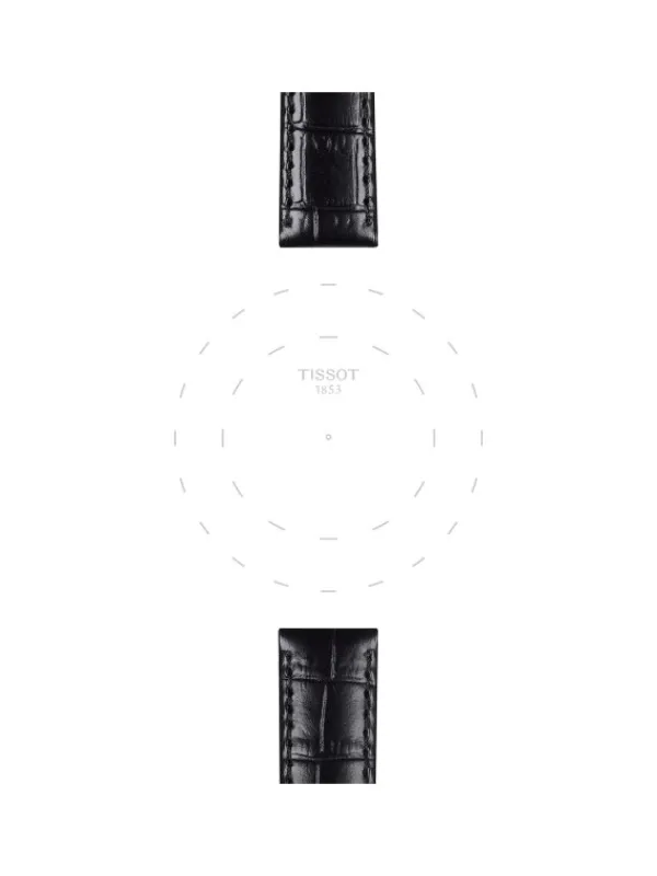 TISSOT Uhrenarmbänder-Original Lederarmband schwarz Bandanstoß 15 mm T85.2.0.43.622