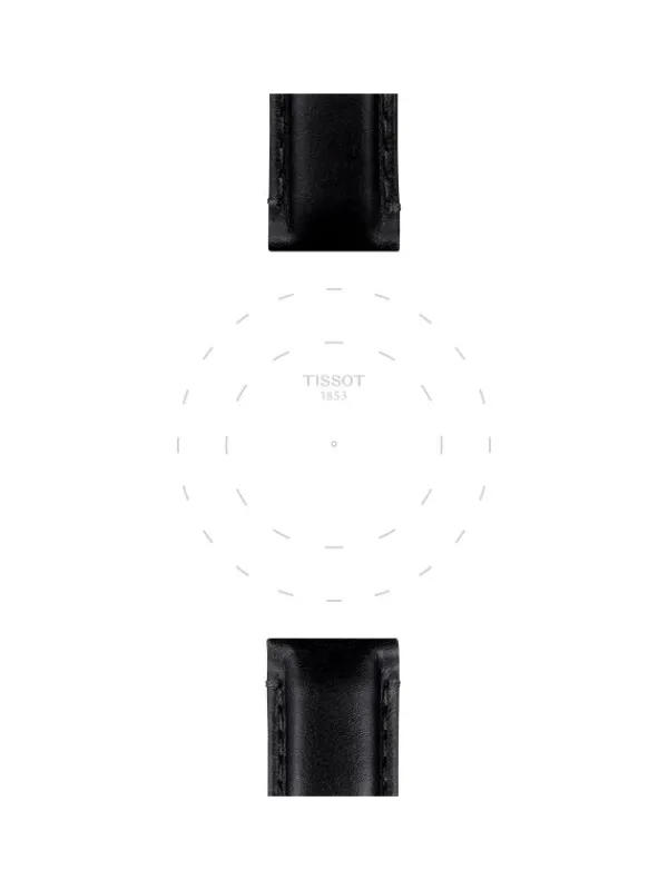 TISSOT Uhrenarmbänder-Original Lederarmband schwarz Bandanstoß 20 mm T85.2.0.46.834