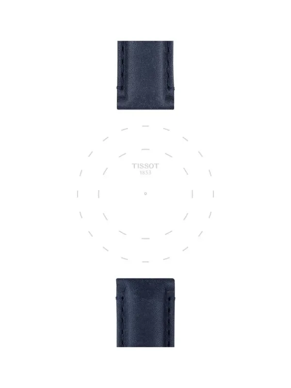 TISSOT Uhrenarmbänder-Original Lederarmband blau Bandanstoß 20 mm T85.2.0.46.831