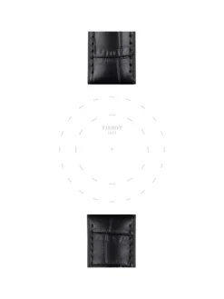 TISSOT Uhrenarmbänder-Original Lederarmband mit Kautschukelementen schwarz Bandanstoß 22 mm T85.2.0.46.761
