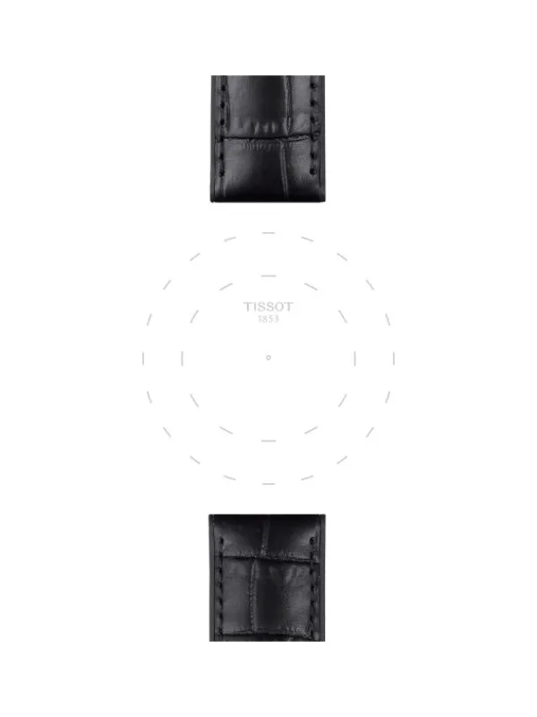 TISSOT Uhrenarmbänder-Original Lederarmband mit Kautschukelementen schwarz Bandanstoß 22 mm T85.2.0.46.761
