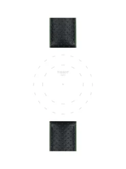 TISSOT Uhrenarmbänder-Original Lederarmband mit Kautschukelementen schwarz/grün Bandanstoß 22 mm T85.2.0.46.787