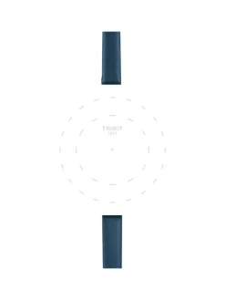 TISSOT Uhrenarmbänder-Original Lederarmband blau Bandanstoß 09 mm T85.2.0.43.163