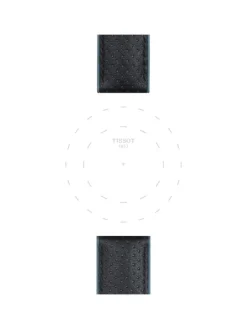 TISSOT Uhrenarmbänder-Original Lederarmband mit Kautschukelementen schwarz/blau Bandanstoß 22 mm T85.2.0.46.785