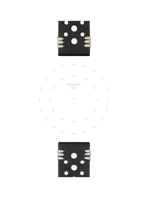 TISSOT Uhrenarmbänder-Original Lederarmband schwarz Bandanstoß 22 mm T85.2.0.46.810