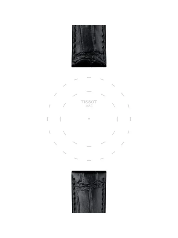 TISSOT Uhrenarmbänder-Original Lederarmband schwarz Bandanstoß 20 mm T85.2.0.43.012