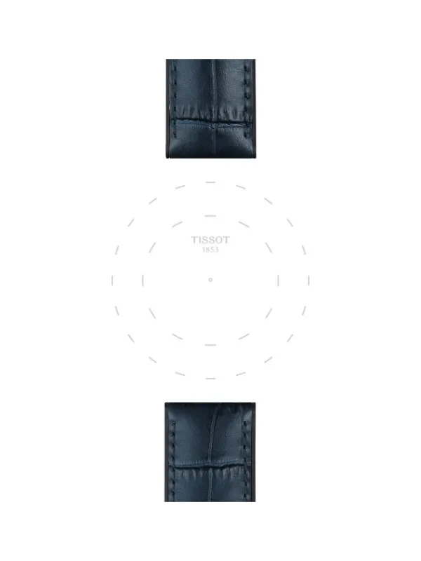TISSOT Uhrenarmbänder-Original Lederarmband mit Kautschukelementen blau Bandanstoß 22 mm T85.2.0.46.765