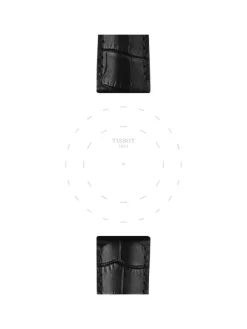 TISSOT Uhrenarmbänder-Original Lederarmband schwarz Bandanstoß 22 mm T85.2.0.41.653
