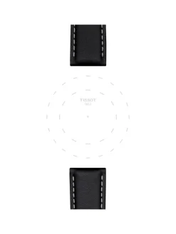 TISSOT Uhrenarmbänder-Original Lederarmband schwarz Bandanstoß 21 mm T85.2.0.44.599