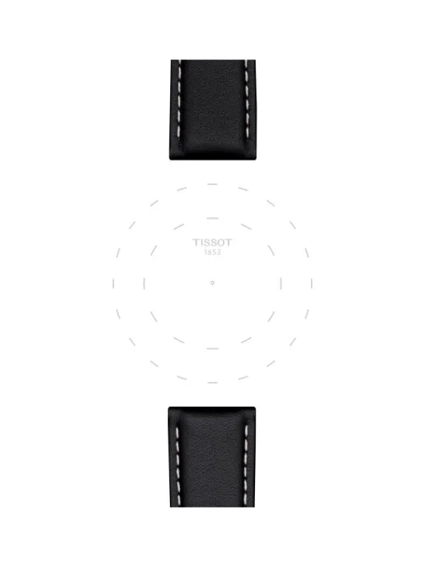 TISSOT Uhrenarmbänder-Original Lederarmband schwarz Bandanstoß 21 mm T85.2.0.44.599