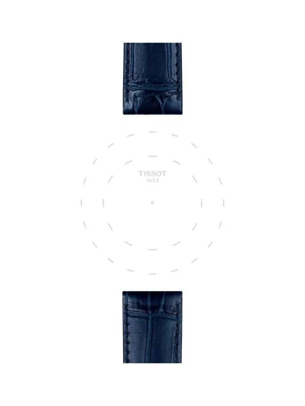 TISSOT Uhrenarmbänder-Original Lederarmband blau Bandanstoß 20 mm T85.2.0.41.534