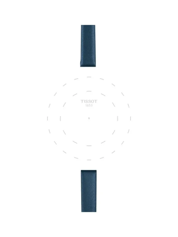 TISSOT Uhrenarmbänder-Original Lederarmband blau Bandanstoß 09 mm T85.2.0.43.163