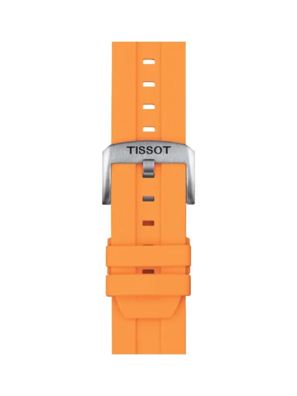 TISSOT Uhrenarmbänder-Original Silikonarmband orange Bandanstoß 22 mm T85.2.0.47.918