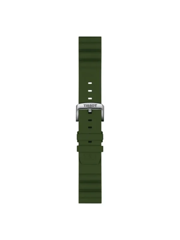 TISSOT Uhrenarmbänder | Zubehör-Original Silikonarmband khaki Bandanstoss 22 mm T85.2.0.47.177