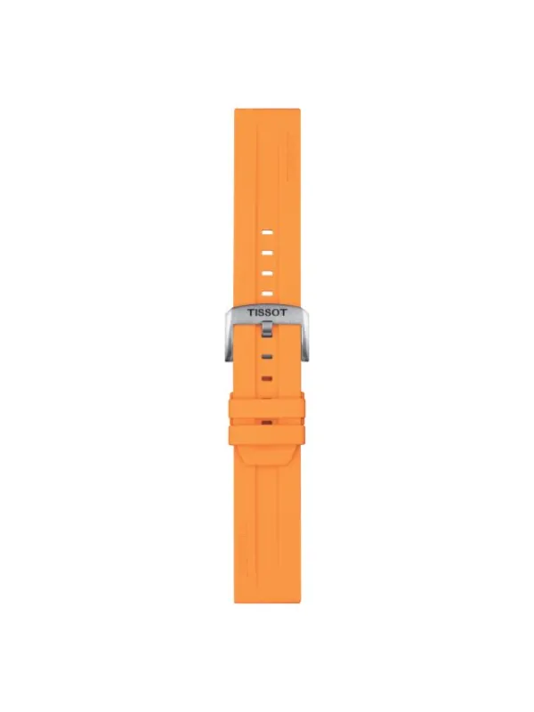 TISSOT Uhrenarmbänder-Original Silikonarmband orange Bandanstoß 22 mm T85.2.0.47.918