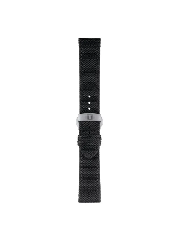 TISSOT Uhrenarmbänder-Original Textilarmband schwarz Bandanstoß 21 mm T85.2.0.43.157