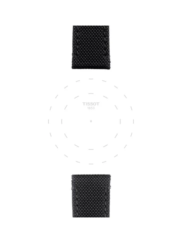 TISSOT Uhrenarmbänder-Original Textilarmband schwarz Bandanstoß 21 mm T85.2.0.43.157