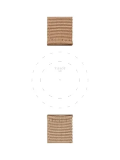 TISSOT Uhrenarmbänder-Original Textilarmband mit Lederelementen beige Bandanstoß 22 mm T85.2.0.46.752