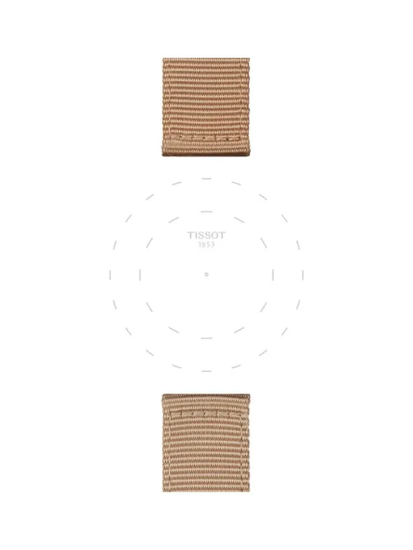 TISSOT Uhrenarmbänder-Original Textilarmband mit Lederelementen beige Bandanstoß 22 mm T85.2.0.46.752