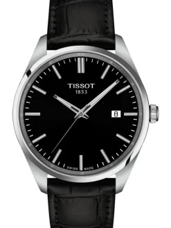 TISSOT Herrenuhren-PR 100 Quarz 40mm Schwarz Leder T150.410.16.051.00