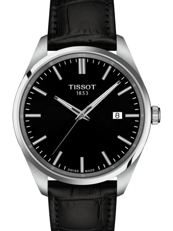 TISSOT Herrenuhren-PR 100 Quarz 40mm Schwarz Leder T150.410.16.051.00