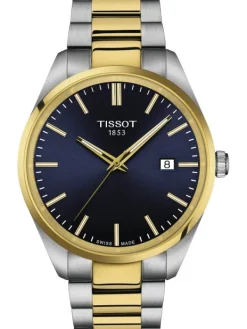 TISSOT Herrenuhren-PR100 Blau Bicolor T150.410.22.041.00