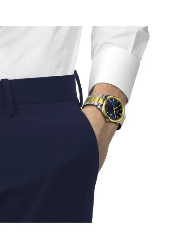 TISSOT Herrenuhren-PR100 Blau Bicolor T150.410.22.041.00