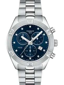 TISSOT Damenuhren-PR100 Quartz, Lady, Chrono, Metallarmband T101.917.11.046.00
